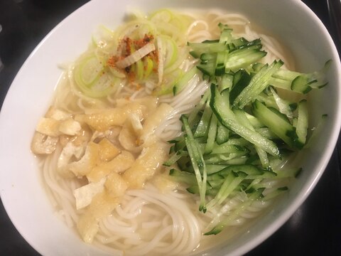 きゅうりと油揚げのにゅうめん